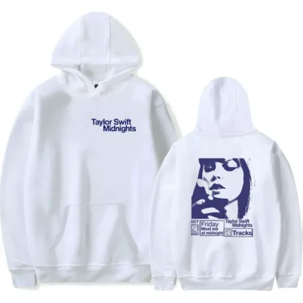 Taylor Swift Meet Me At Midnight White Hoodie