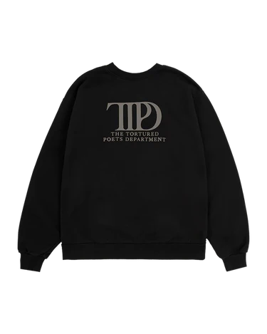 Taylor Swift The Tortured Poets Department Black Crewneck