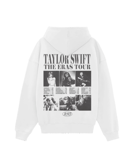 Taylor Swift _ The Eras Tour Collage White Hoodie