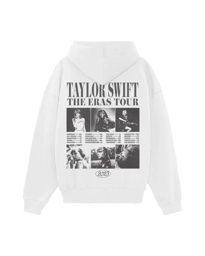 Taylor Swift _ The Eras Tour Collage White Hoodie