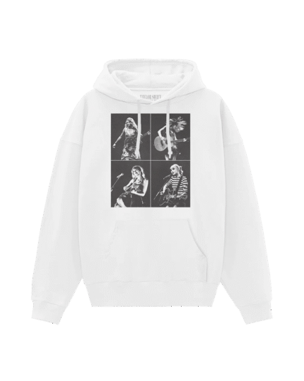 Taylor Swift _ The Eras Tour Collage White Hoodie