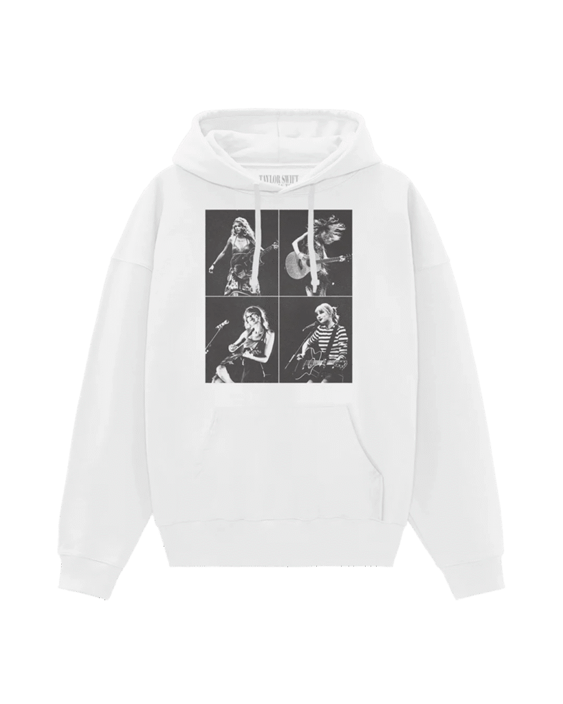 Taylor Swift _ The Eras Tour Collage White Hoodie